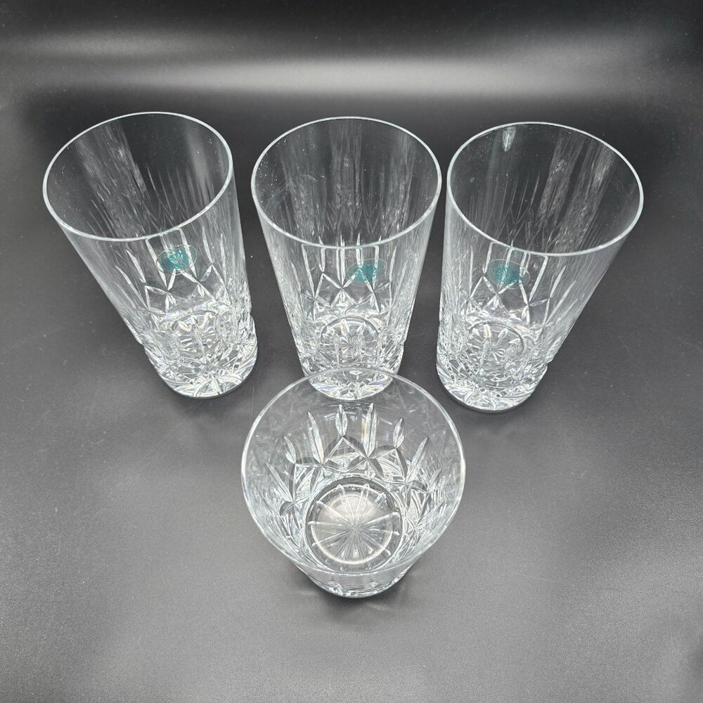Galway Irish Crystal Baldmore Crystal Highball & Whiskey Glasses Set Of 4 DH1300 - Picture 2 of 15